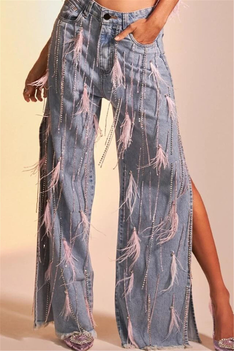 Fashion Tassel Loose Split Jeans LSD 2491