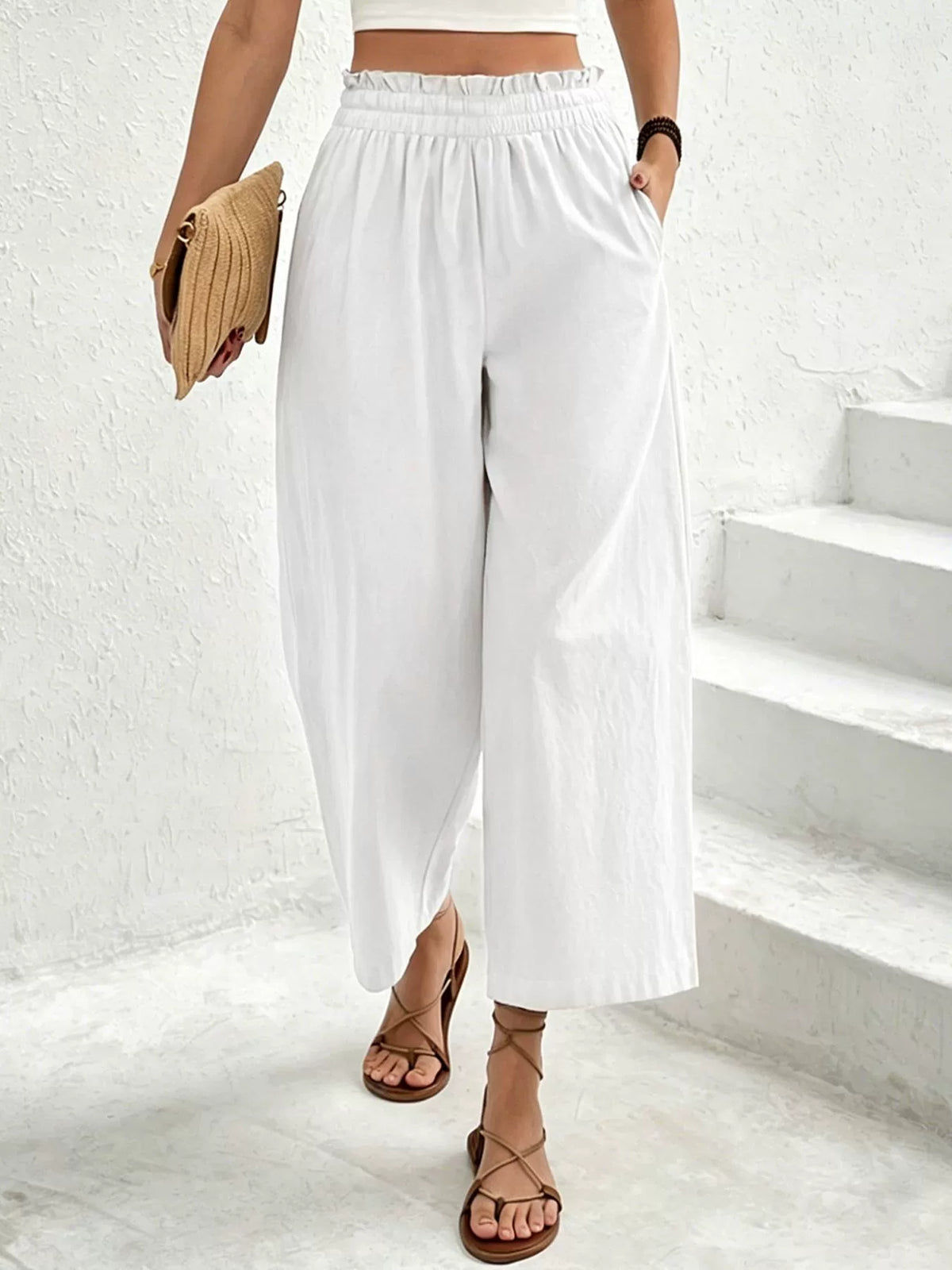 Solid Color Loose Straight Pants ZDF 33531