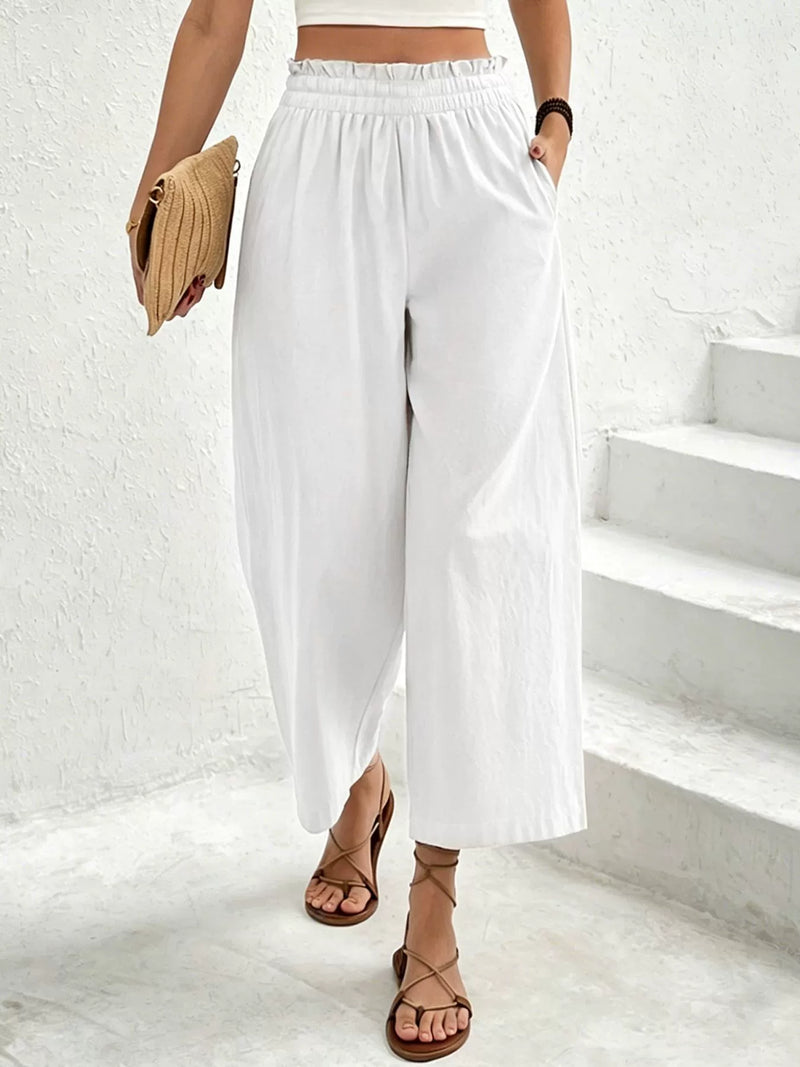 Solid Color Loose Straight Pants ZDF 33531
