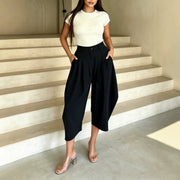 Casual Solid Color Loose Wide Leg Pants SH 391668