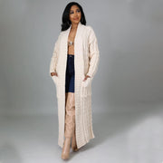 Plus Size Fashion Long Sleeve Long Sweater Jacket GOSD 6813