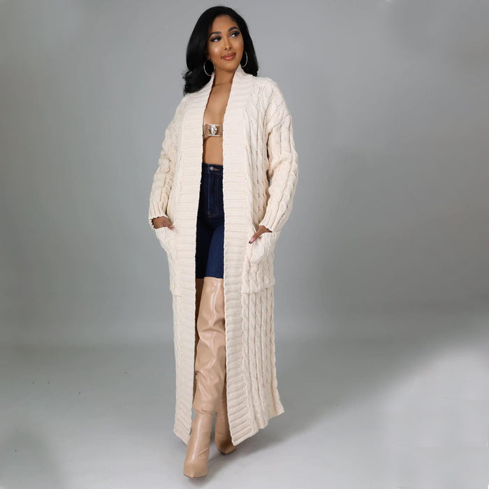 Plus Size Fashion Long Sleeve Long Sweater Jacket GOSD 6813