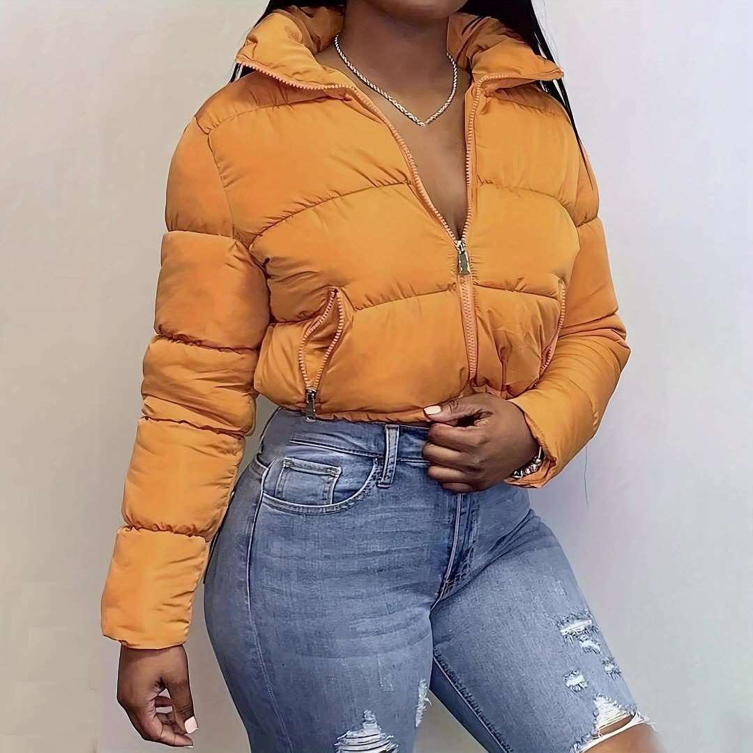 Solid Color Long Sleeve Warm Cotton Jacket Coat SH S390904