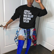 Fashion Casual Solid Color Letter Printed Sweatshirt BN 9255