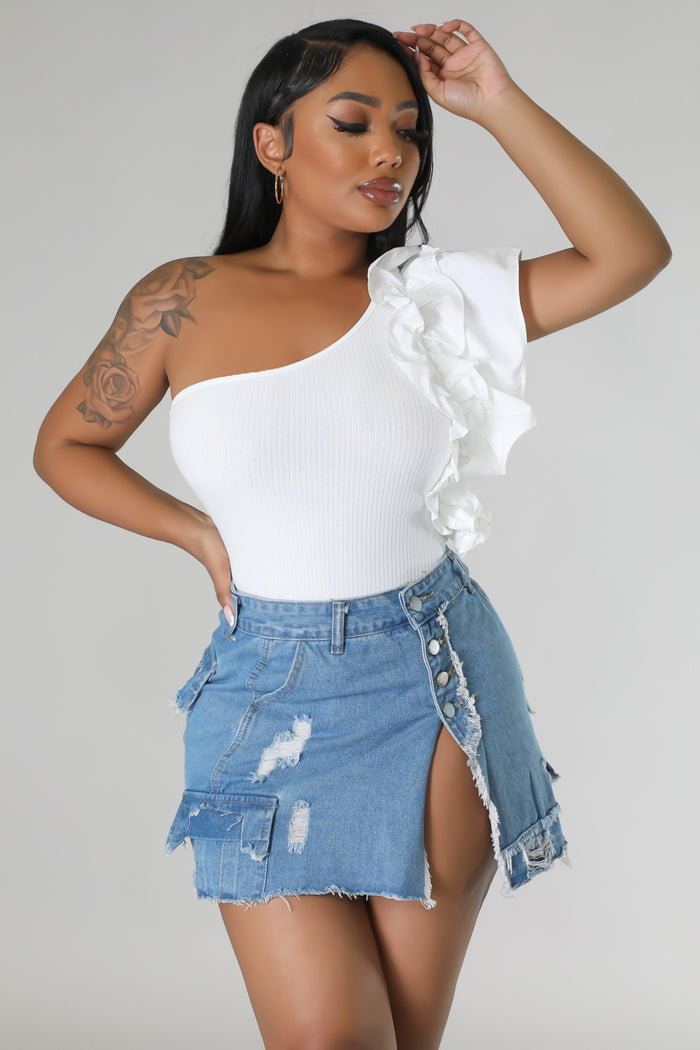 Sexy Slim Holes Denim Slit Skirt LX 6962