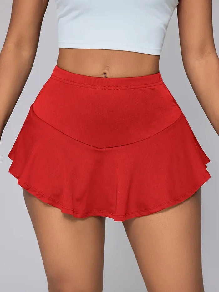 Solid Color Sport Mini Skirt YH 5318