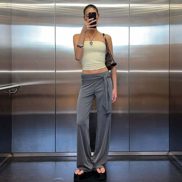 Loose Solid Color Patchwork Pants GLAG P6321383F