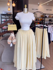 Solid Color Tie Up Long Skirt GCNE 75291
