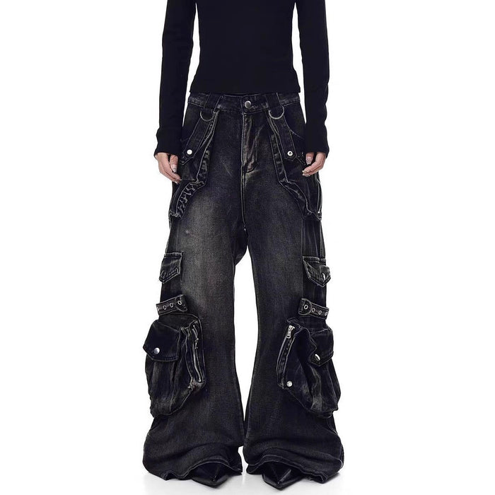 Fashion Multi Pockets Straight Jeans GQLF 910