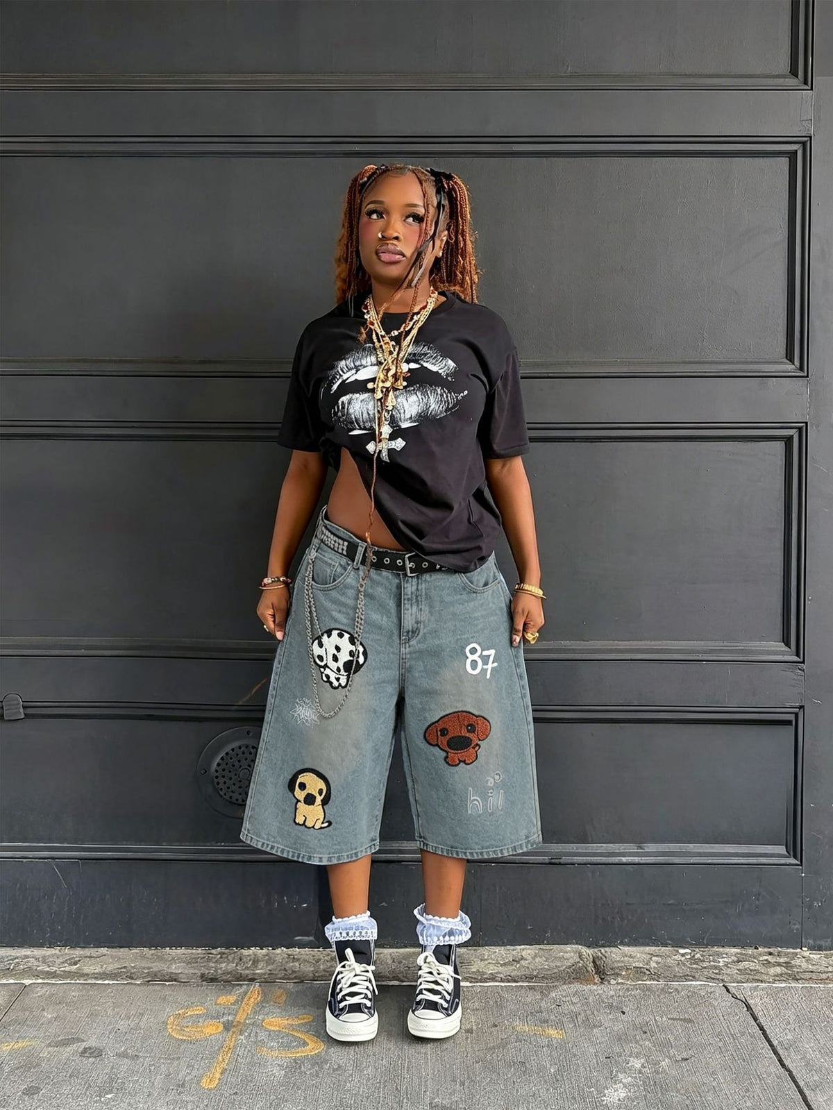Embroidered Puppy Denim Seventh Jeans GYLN 1386