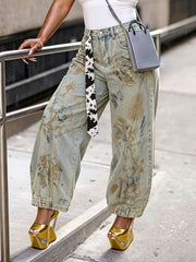 Plus Size Fashion Print Loose Jeans GYLN 2034