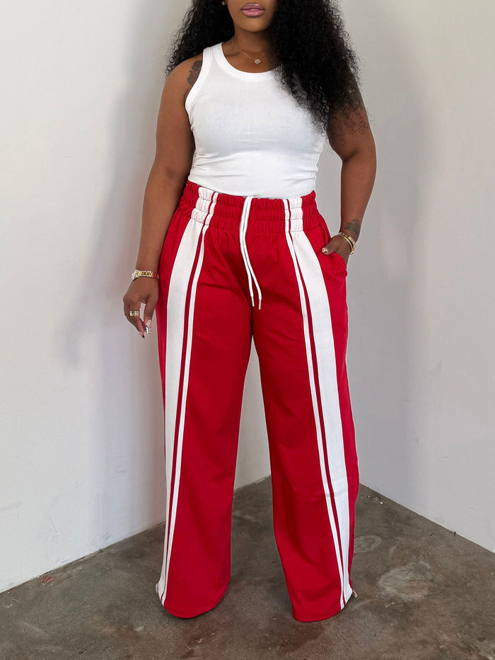 Contrast Color Stripe Drawstring Pants HNIF MC037