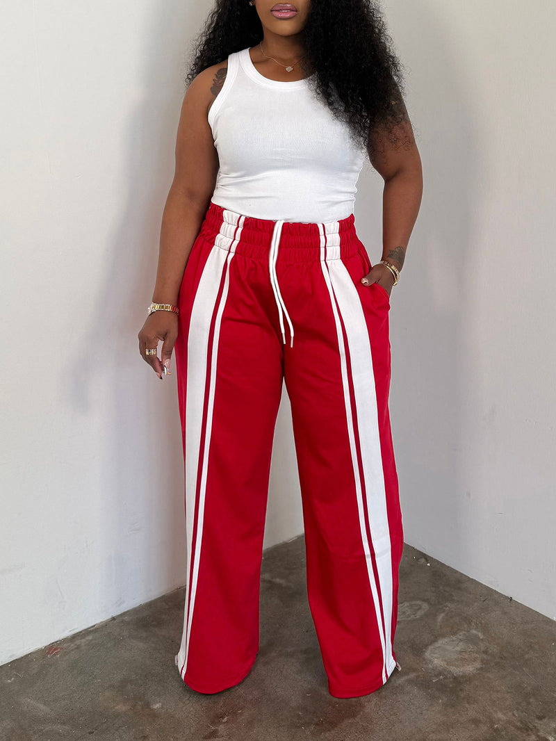 Contrast Color Stripe Drawstring Pants HNIF MC037