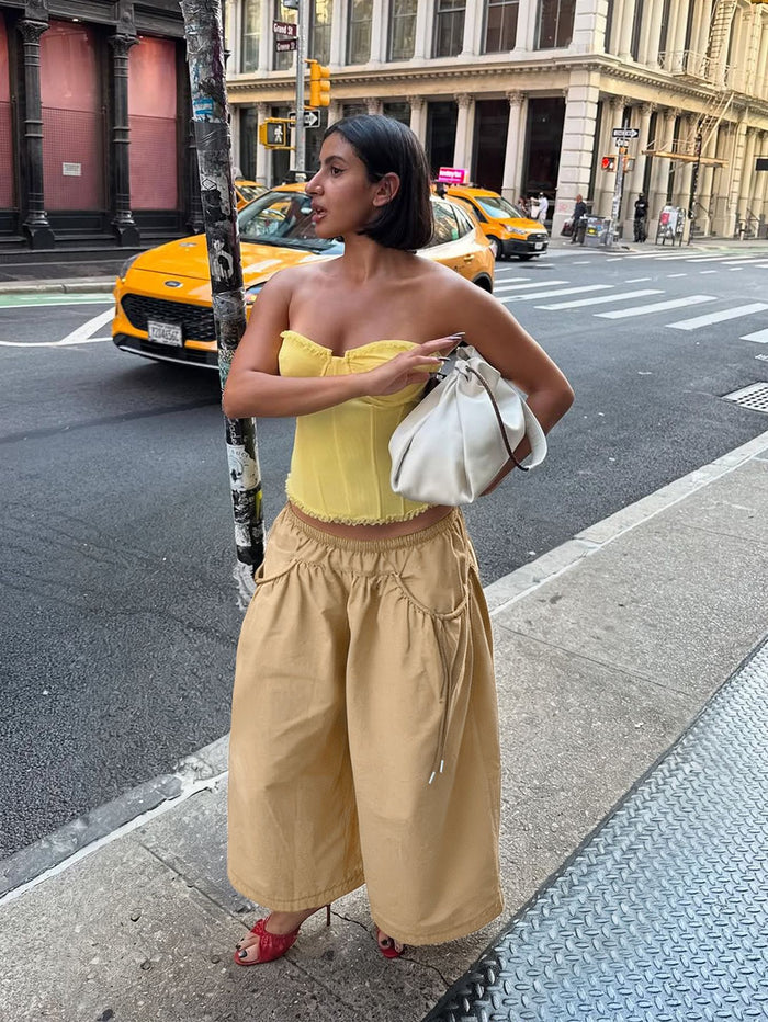 Casual Pleated Loose Wide Leg Pants SH 391658