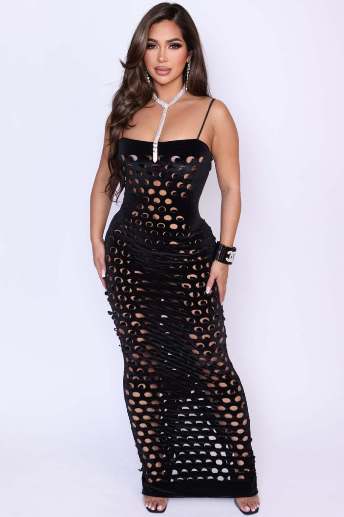 Gold Velvet Hollow Out Light Bodycon Dress ZSD 0661