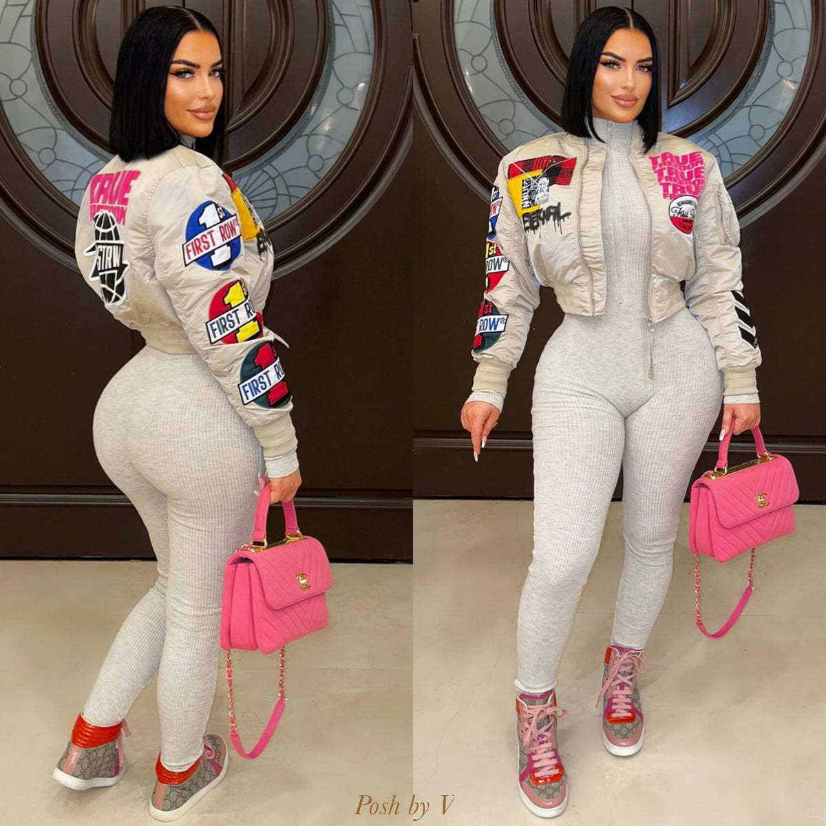 Long Sleeve Print Casual Jackets Coats YNSF 8007