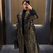 Leopard Print Belt Trench Coat XEF K25C82416