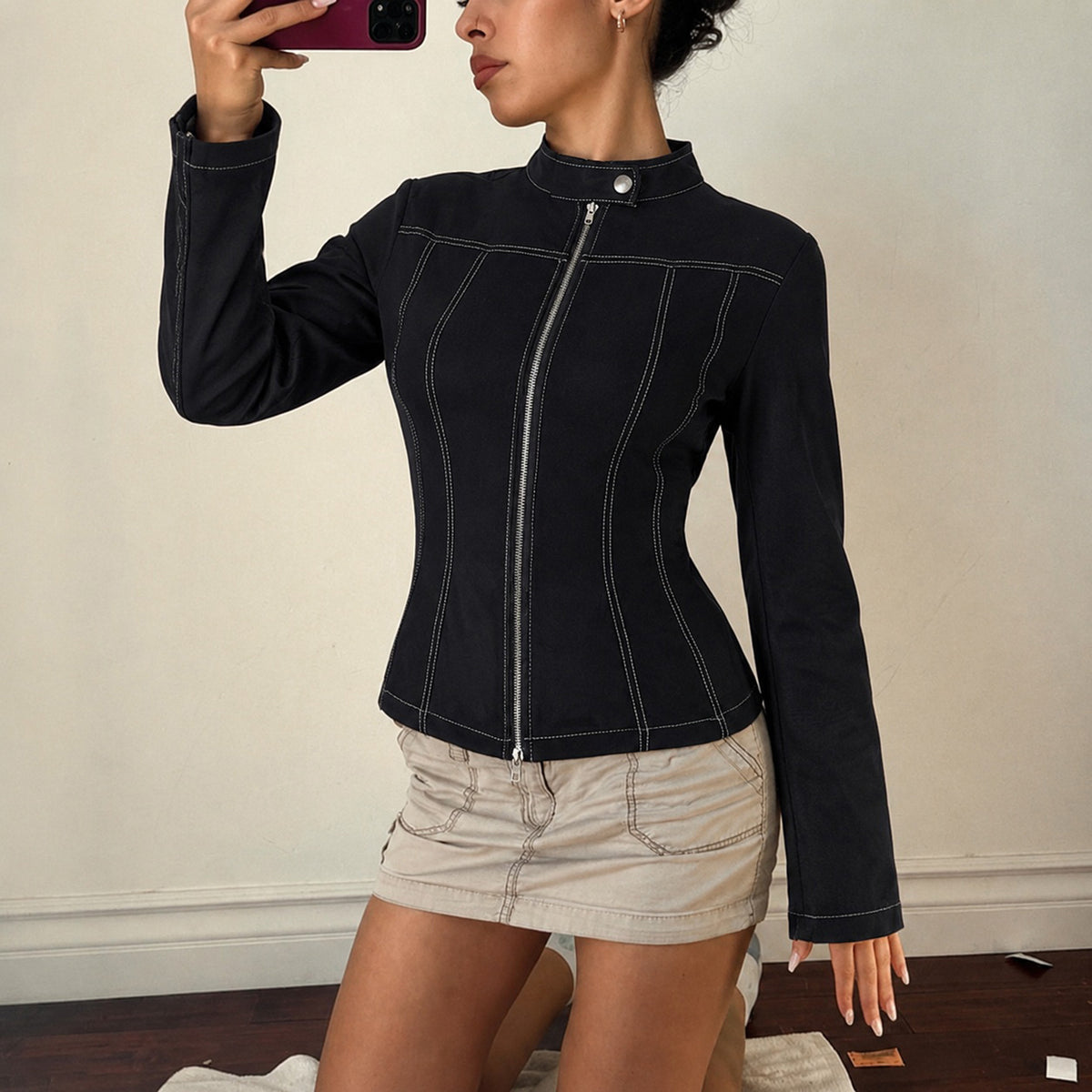 Zipper Long Sleeve Jackets GPKJ MR50580