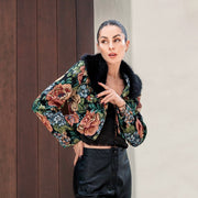 Vintage Floral Jacquard Patchwork Coat GDSF Q26TP222
