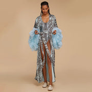 Beach Print Sun Protection Cover Up Jacket YF 10889