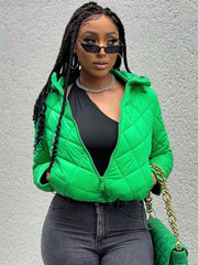 Long Sleeve Solid Color Hooded Cotton Jacket SH 391322