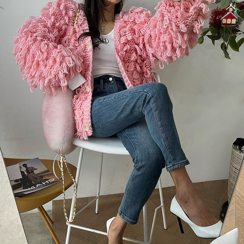 Knitted Tassel Woolen Jacket GZJQ W24L54752