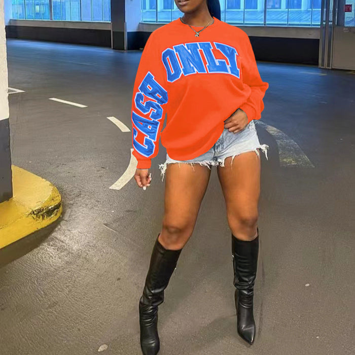 Fashion Letters Print Long Sleeve Sweatshirts GHYX 031
