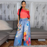 Fashion Print Wide Leg Pants YF 10833