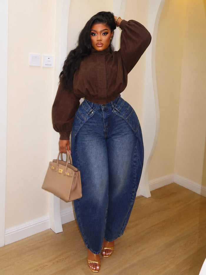 Casual Curved Leg Jeans SH 391657