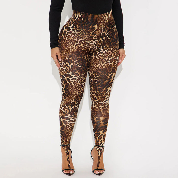 Leopard Print High Waist Tight Pants GDSF J25PT470
