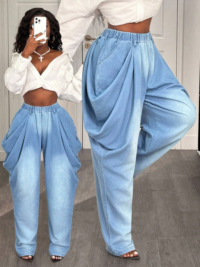 Fashion Washed Loose Wide Leg Jeans GYXN 66229