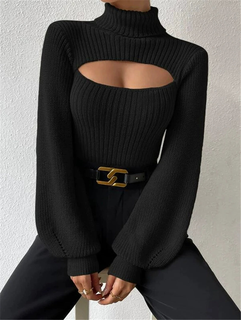 Hollow Out Long Sleeve Sweater GZYF 1019