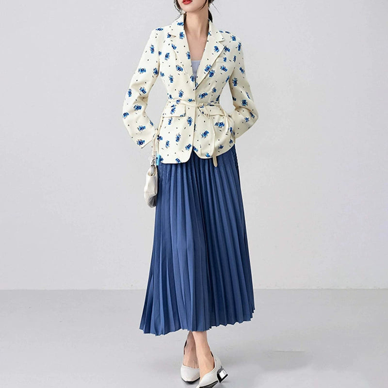 Plus Size Long Sleeve Print Tie Up Coats GHHE 29783