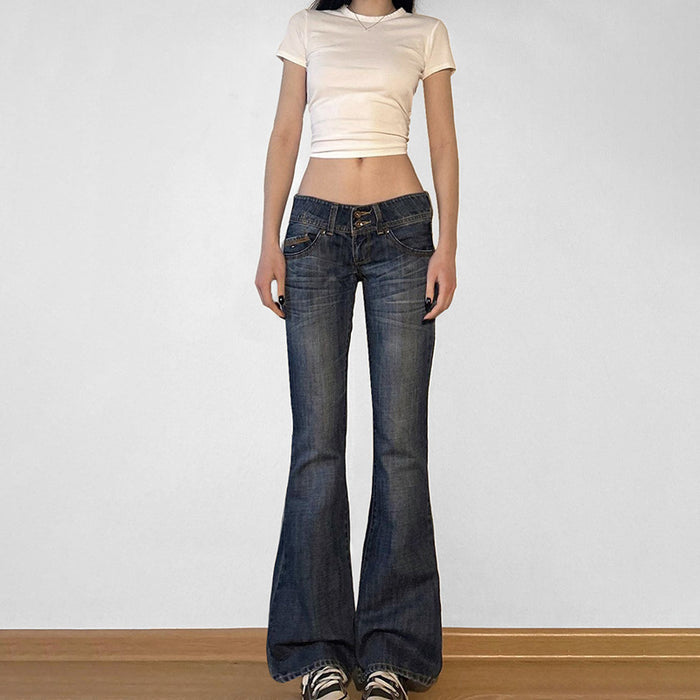 Casual Washed Flare Jeans GQLF 44330