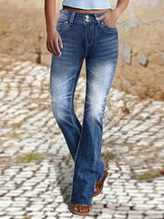 Casual Patchwork Micro Flare Jeans GXJF 601099683446837