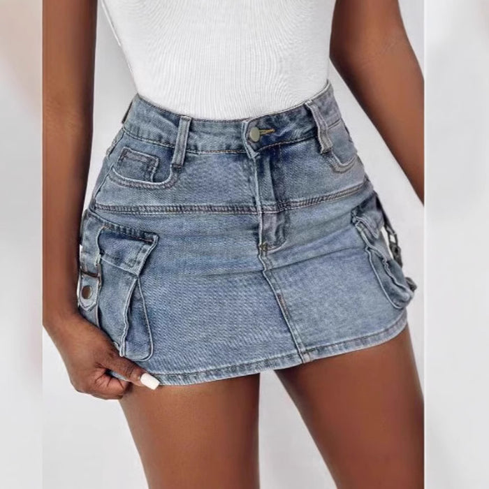 Fashion Pockets Denim Skirt GJMF 97792