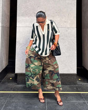 Camouflage Print Loose Denim Pants LSD 2721