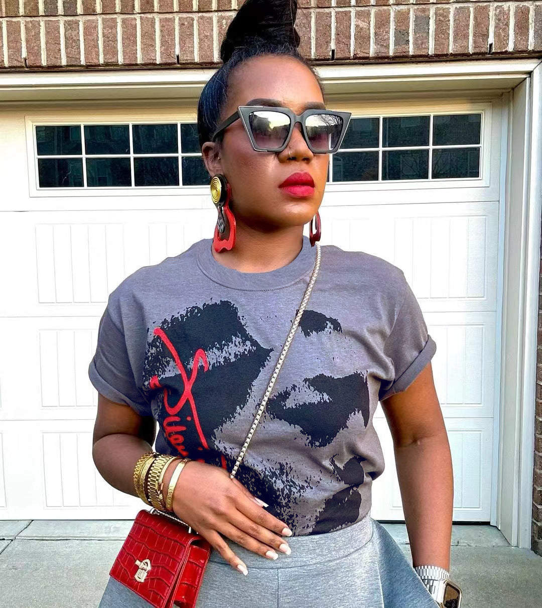 Short Sleeve Print Loose T Shirt BGN 345