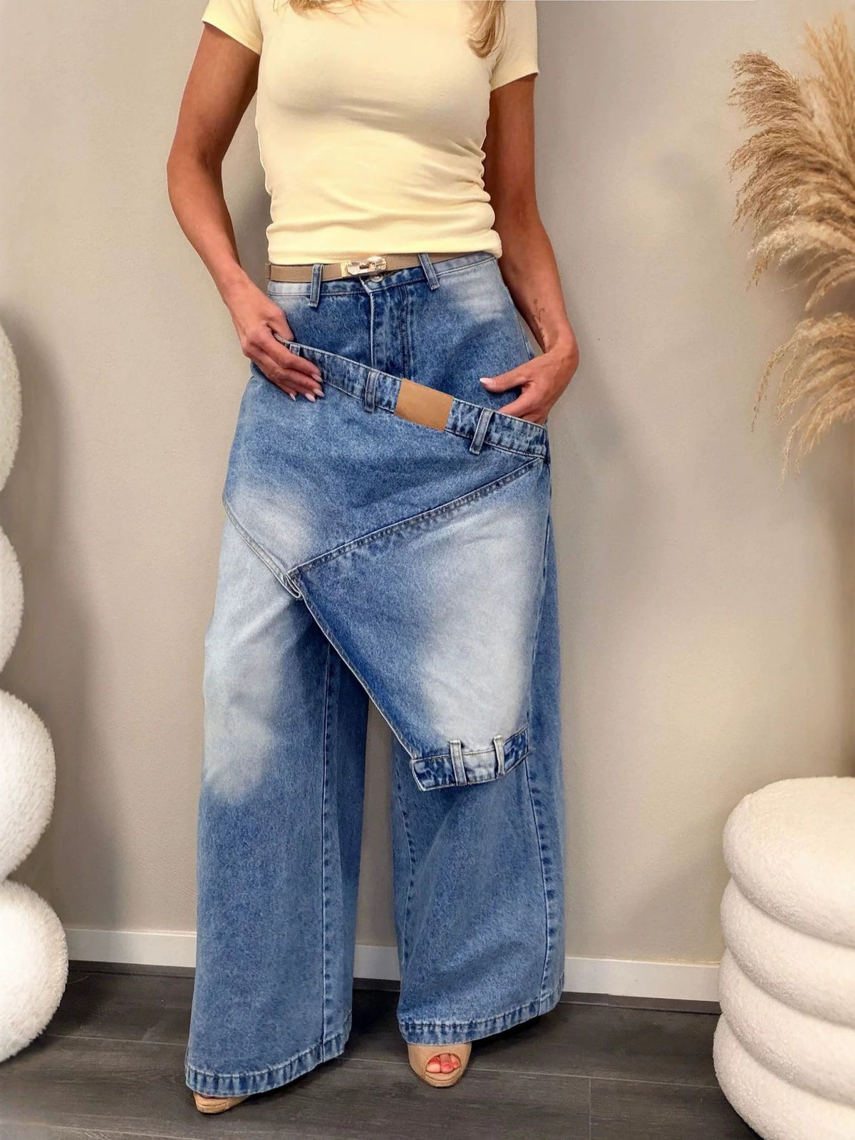 Plus Size Irregelar Patchwork Jeans GYLN 1867