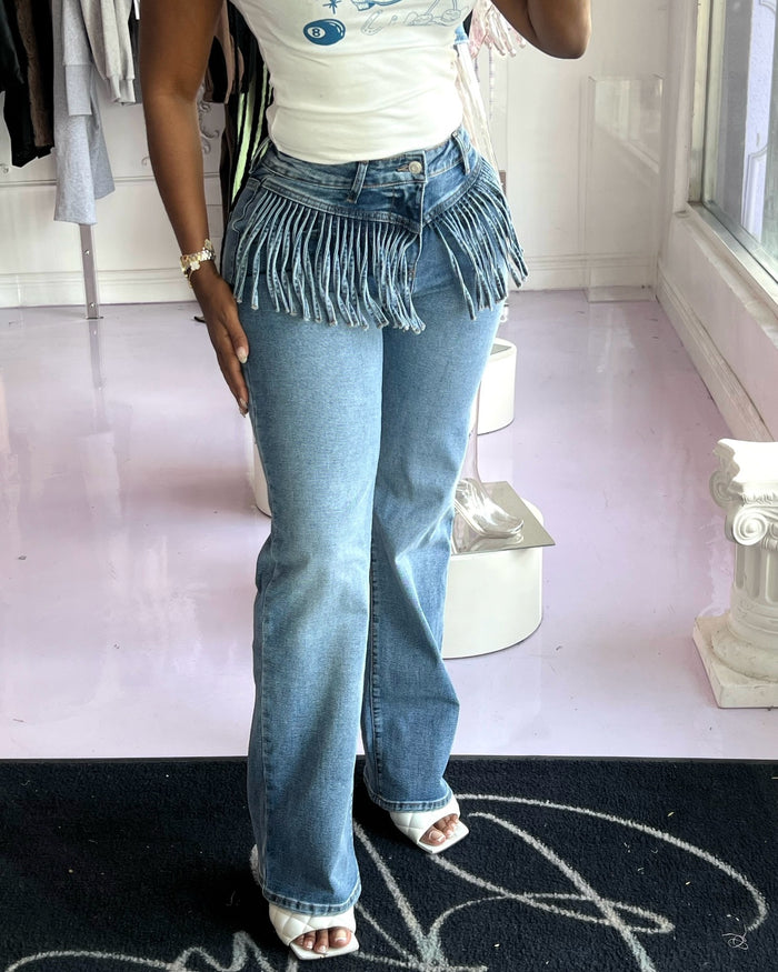 Loose Tassel Washed Jeans HMS 5597