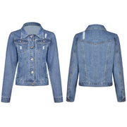 Plus Size Fashion Long Sleeve Denim Coat GKNF TS CH216