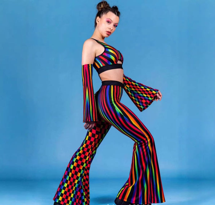 Irregular Colorful Print Pants GFMA TE2676