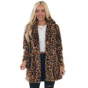 Plus Size Rabbit Fur Leopard Print Loose Plush Coats HHMY 9092