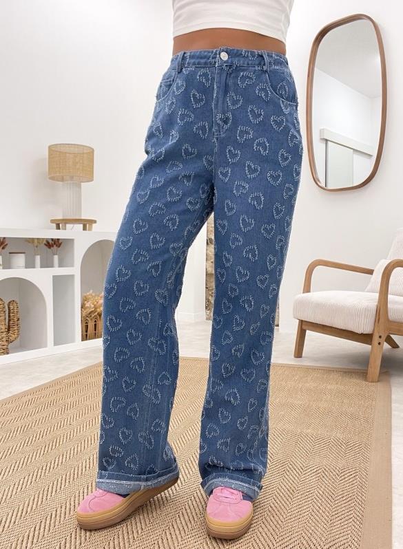 Love Crochet Washed Straight Leg Jeans GMYT 13037
