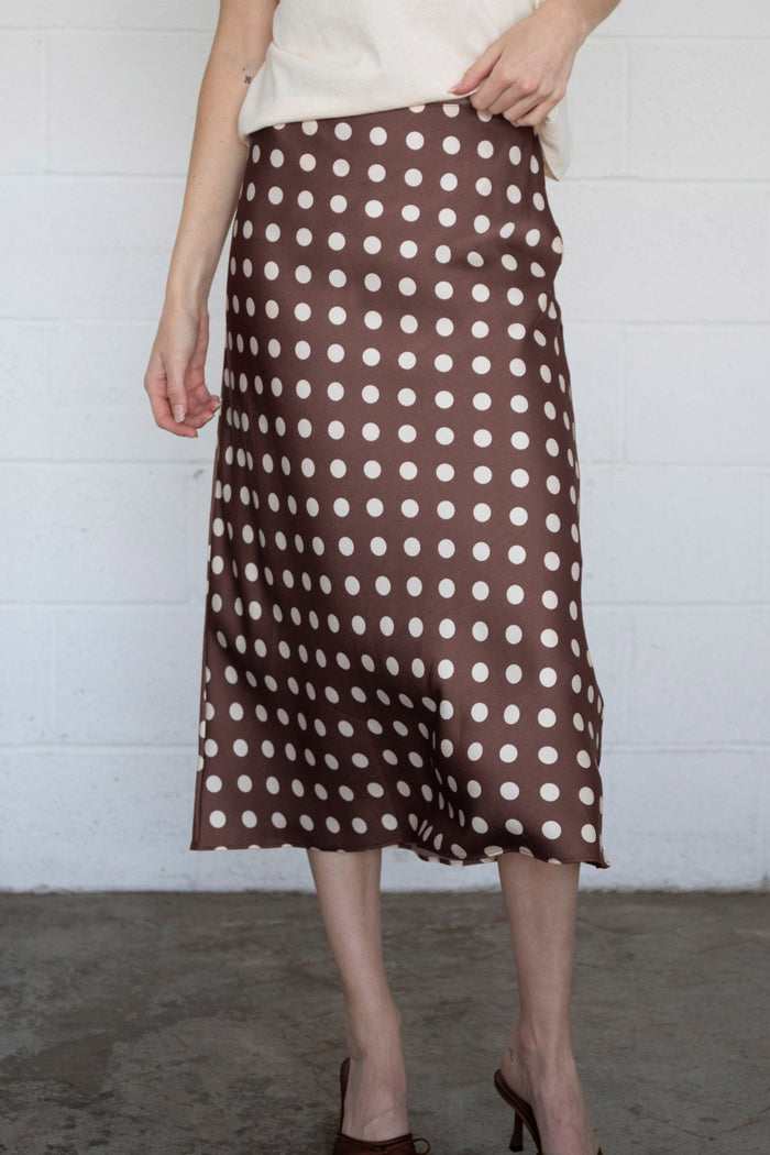 Polka Dot Print Slim Long Skirt QMZF 18023