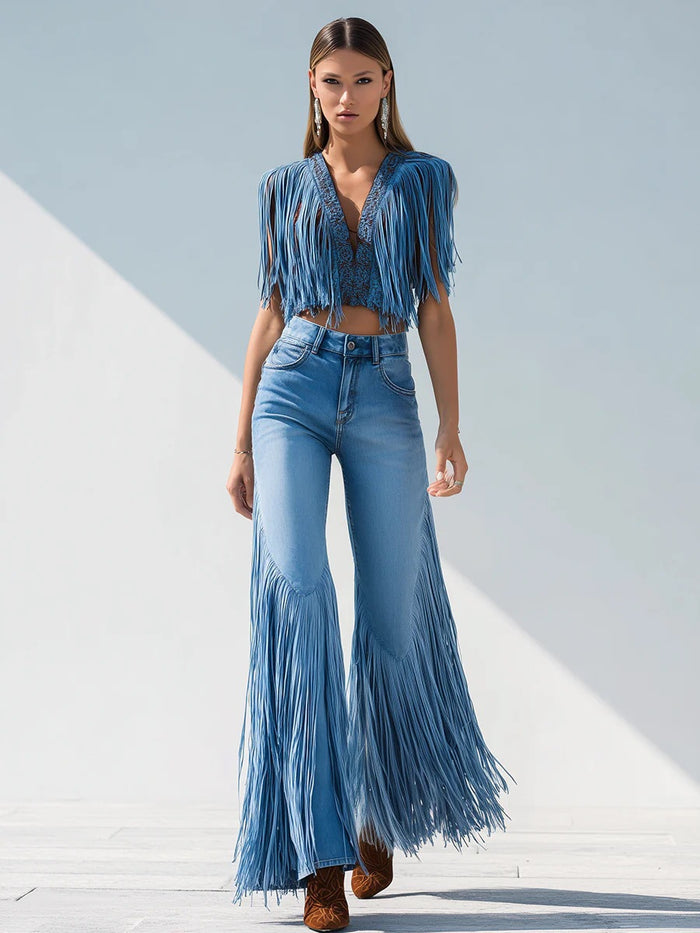 Tassel Straight Jeans YRST D018
