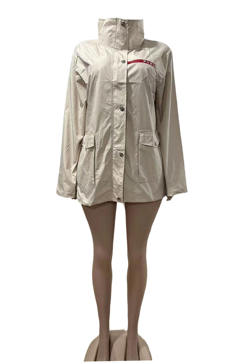 Fashion Letter Print Trench Coat GFCF 1260