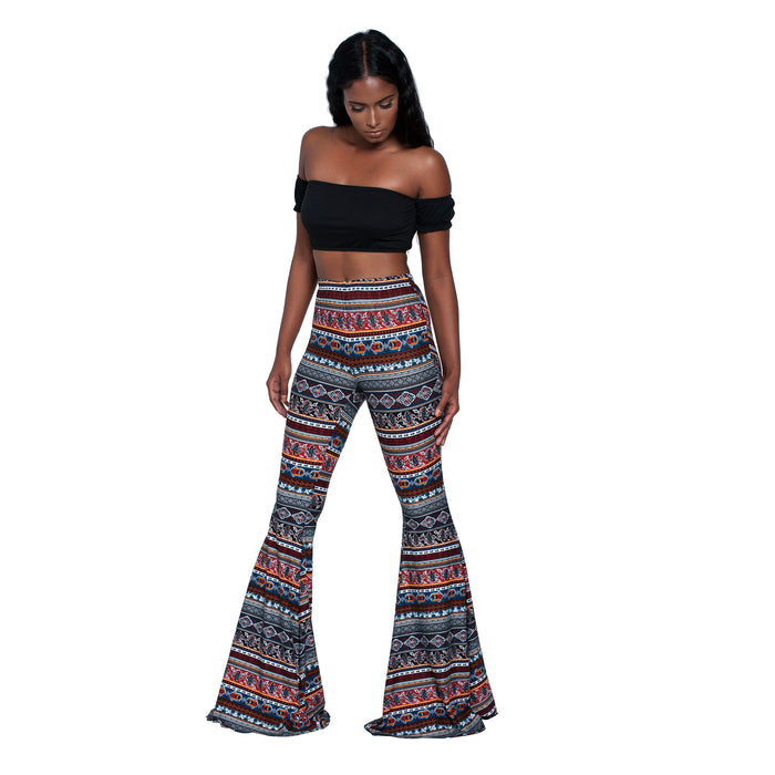 Print Casual Flare Pants GXYF 2192