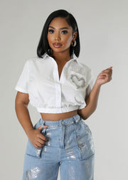 Short Sleeve Hot Drill Short Shirt XHXF 961