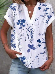 Casual Short Sleeve Blouses GSZE ST24046